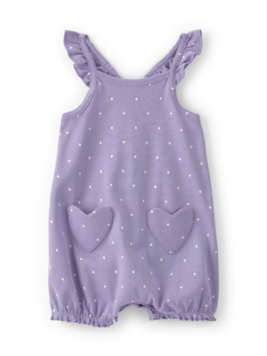 אוברול קצר קצר נקודות כיס לבבות