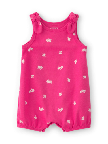 אוברול קצר קצר פרחים פוקסיה