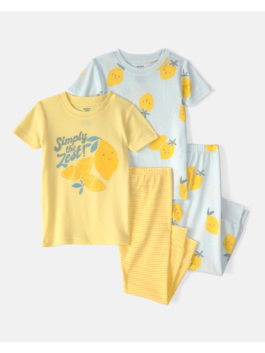 פיג'מה 4 חלקים קצרה לימונים