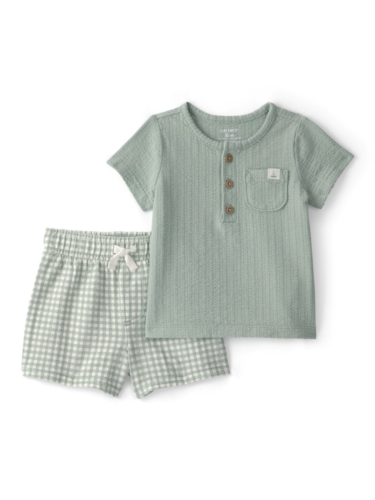 חליפת 2 חלקים טי ומכנס משובץ