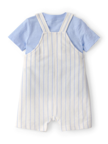 סט 2 חלקים אוברול פסים וחולצה