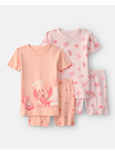 פיג'מה 4 חלקים קצרה צדפים