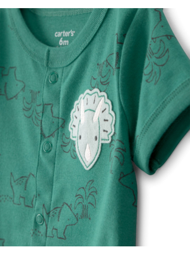 אוברול קצר קצר דינוזאורים ירוק