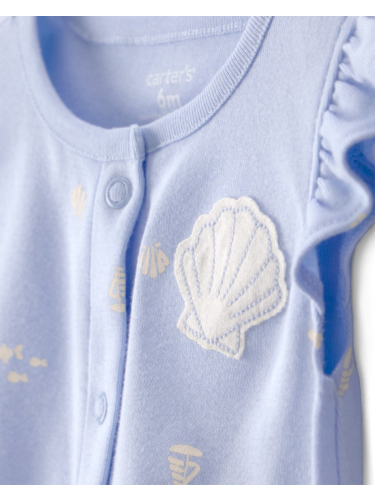 אוברול קצר קצר צדפים תכלת