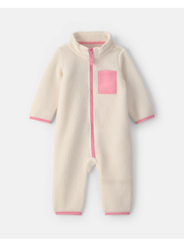 אוברול שרפהללא רגלית קולור בלוק עם רוכסן וורוד