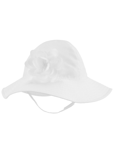 כובע רחב שוליים פרח לבן