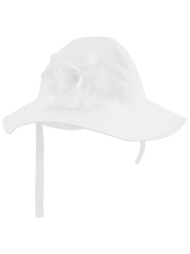 כובע רחב שוליים פרח לבן