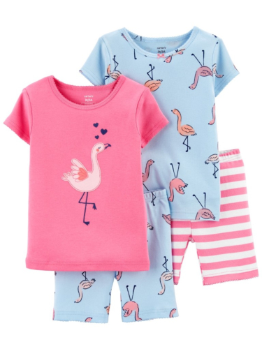 זוג פיג'מות כותנה קצרות פלמינגו