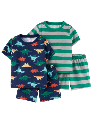 זוג פיג'מות קצרות דינוזאורים