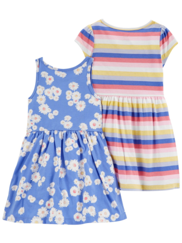 זוג שמלות פרחים/פסים