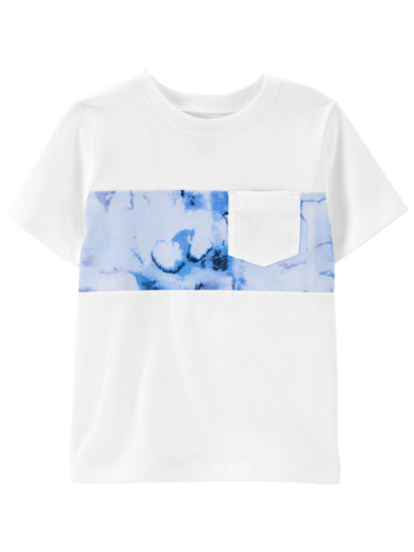 חולצת פס מודפס לבנה