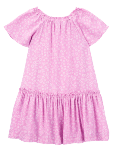 שמלת ויסקוזה פרחים ורוד