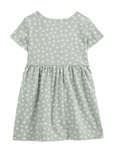 שמלת סריג פרחונית זית