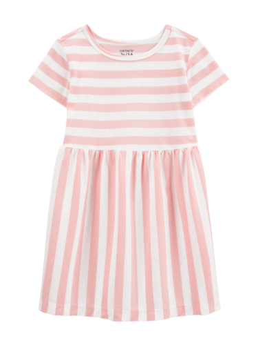 שמלת סריג פסים ורודים