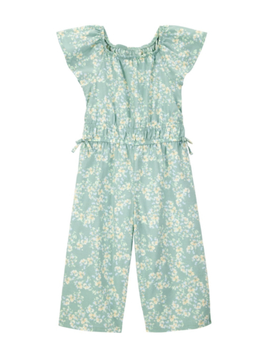 אוברול ירוק פרחוני