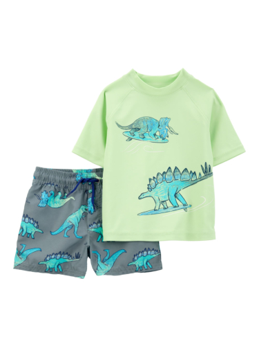 בגד ים 2 חלקים שרוול קצר דינוזאור