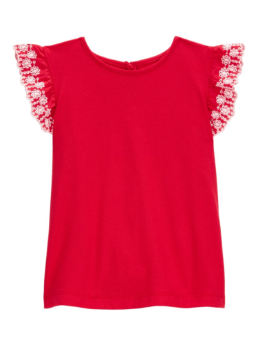 חולצה אדומה שרוול תחרה