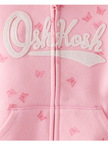 קרדיגן לוגו פרפרים ורוד