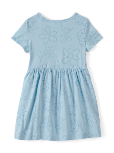 שמלת פרחים חיפושיות כחולה קצרה