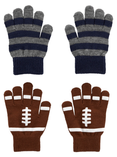 זוג כפפות אפור/פסים