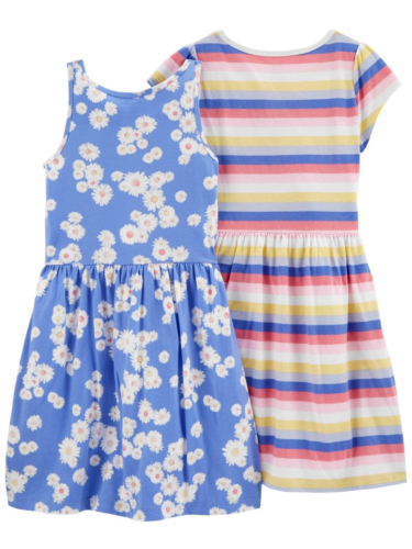 זוג שמלות פרחים/פסים