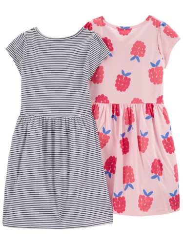 זוג שמלות פסים/פטל