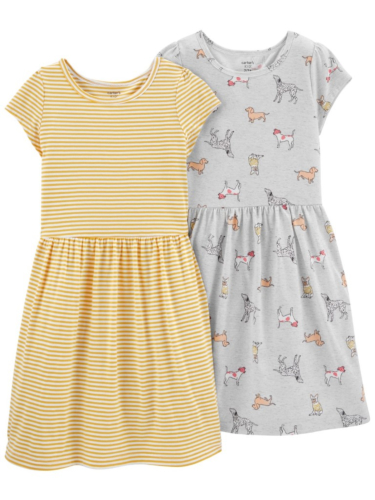 זוג שמלות כלבלבים/פסים