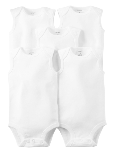 חמישיית בגדי גוף צבע לבן גופיה