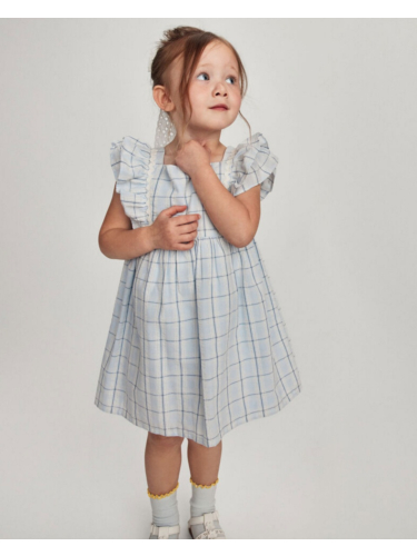 שמלת משבצות תכלת