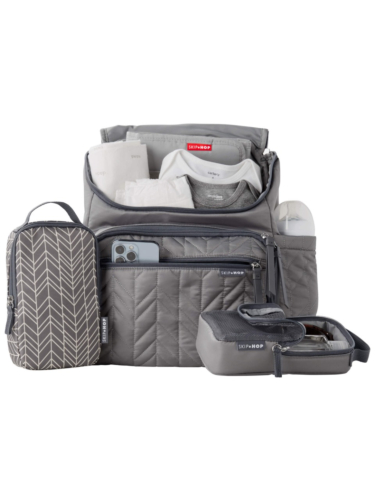 תיק לעגלה, גב מסגרת רחבה, אפור