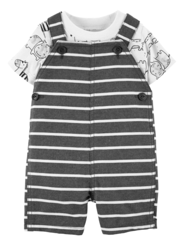 סט אוברול פסים וחולצה