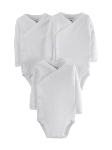 שלישיית בגד גוף מעטפת צבע לבן