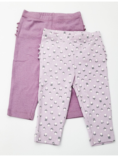 זוג מכנסיים פרחים/סגול