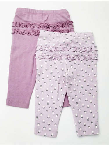 זוג מכנסיים פרחים/סגול