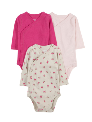 שלישיית בגד גוף מעטפת פרחים