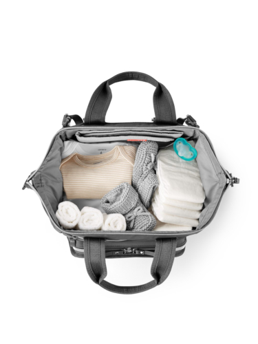 תיק החתלה לעגלה,גב מסגרת רחבה, אפור