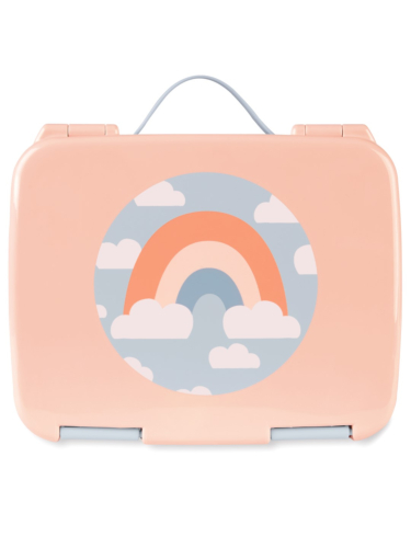 קופסת אוכל עם ידית  - קשת בענן