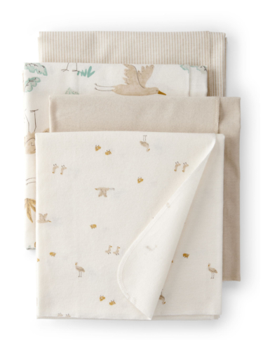 רביעיית שמיכות פלנל ציפורים