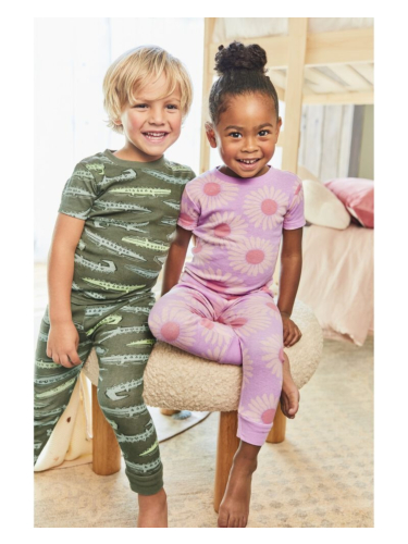 פיג'מה 4 חלקים פרחים