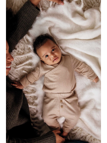 שלישיית בגדי גוף מעטפת ריב חלק