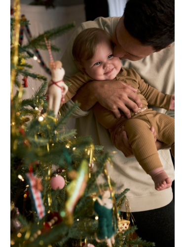 שלישיית בגדי גוף ריב כפתורים