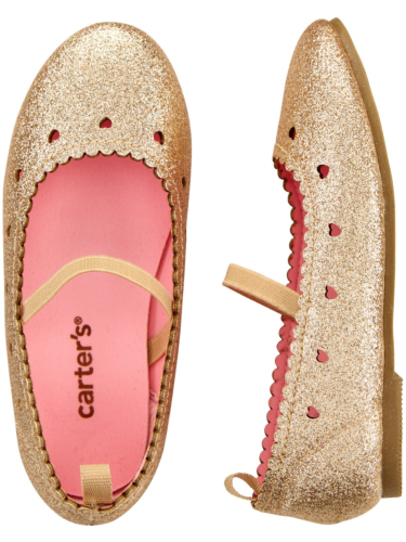 נעלי בובה זהב לבבות