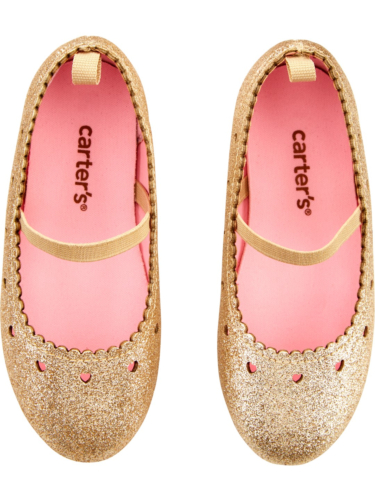 נעלי בובה זהב לבבות