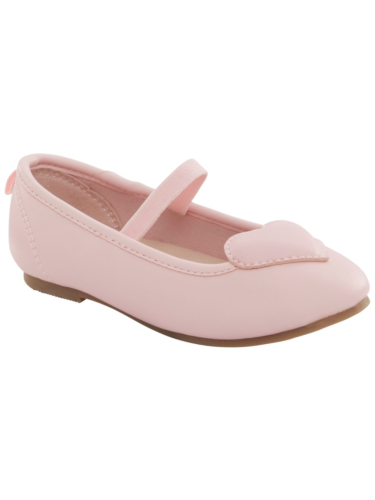 נעלי בובה לב ורוד