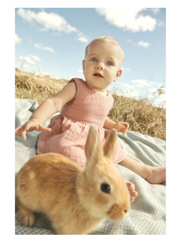 שמלת אריג קצרה כותנה אורגנית