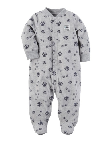 אוברול פליז טביעות רגלי כלב