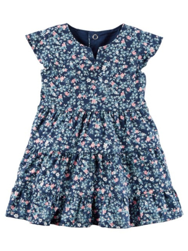 שמלת אריג פרחונית ש"א כחולה