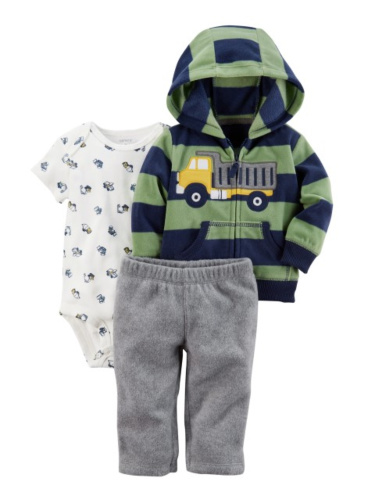 סט 3 חלקים קרדיגן פליז כבאית