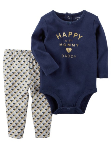 בגד גוף נייבי ומכנס לבבות