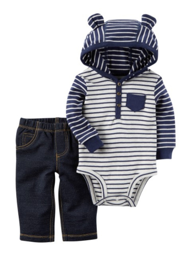 חליפת 2 חלקים ב"ג פסים קפוצון כחול